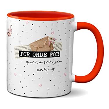 Imagem de Caneca Fofinha Fusca Por Onde For Quero Ser Seu Par Presente (Vermelha)