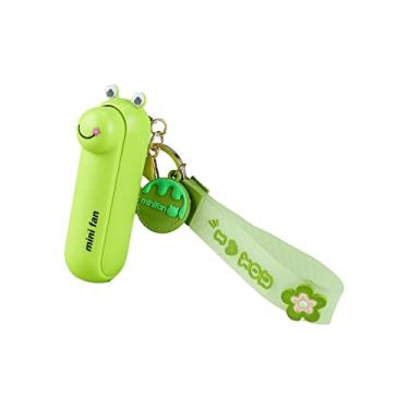 Imagem de Chaveiro Ventilador de Bols Ventilador com 3 Velocidades Bonito Ventilador Pessoal Recarregável USB Ventilador de Resfriamento para Viagem em, sapo verde