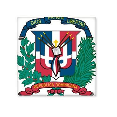 Imagem de DIYlab República Dominicana Emblema Nacional Símbolo País Marcar Padrão Cerâmica Bisque Azulejos de Cerâmica para Decoração de Banheiro Cozinha Azulejos de Cerâmica Azulejos de Parede