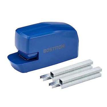 Imagem de Bostitch Office Grampeador elétrico portátil, 20 folhas, alimentação CA ou bateria, inclui 1250 grampos, azul