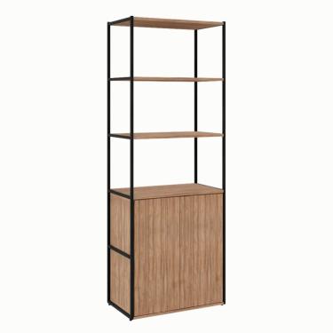 Imagem de Armário de Escritório Shelf 2 PT Ameixa e Preto 173 cm