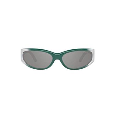 Imagem de ARNETTE Óculos de sol retangular masculino an 4302, Verde gradiente metálico prata/cinza claro espelhado Si, 62 mm