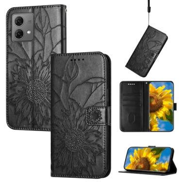 Imagem de Telefone Flip Covers Capa fina compatível com capa carteira Motorola Moto G84 com porta-cartões, capa floral em relevo capa flip de couro capa protetora à prova de choque para mulheres Capa protetora