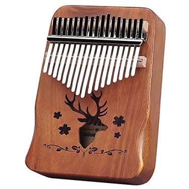 Imagem de Piano de dedo de bolso corpo de mogno, kalimba piano de polegar de 17 teclas, teclado de percussão de dedo com instrução Tune Hammer Piano Bag, (18 cm X 13 cm) xunluyuanmu