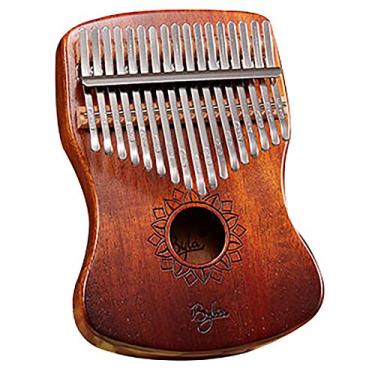 Imagem de Piano de polegar Kalimba com 17 teclas, piano de dedo de mogno retrô com martelo de afinação, instrumento de marimba para iniciantes amantes de música (18 cm x 13 cm) gradiente