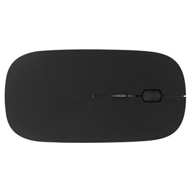 Imagem de Mouse sem fio, rastreamento óptico Mute Click Mouse ergonômico para casa para Internet Cafe for Office(Fosco preto)