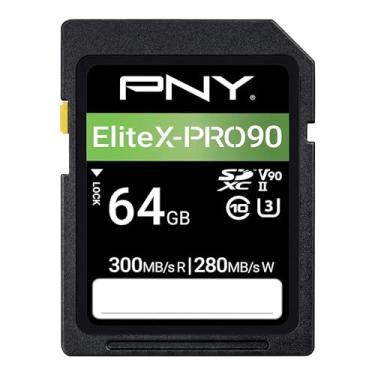 Imagem de PNY Cartão de memória 64 GB X-PRO 90 Classe 10 U3 V90 UHS-II SDXC - 300 MB/s, Classe 10, U3, V90, 8K UHD, Full HD, UHS-II, SD de tamanho completo