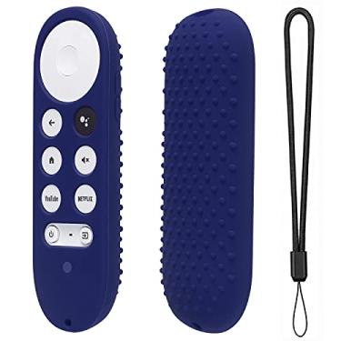 Imagem de Capa de silicone para Chromecast com Google TV 2020 Voice Remote Capa protetora para controle remoto Chromecast 2020 (azul marinho)