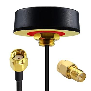 Imagem de YOTENKO Antena WiFi de banda dupla 2,4 5,8 GHz, mini antena omnidirecional RP-SMA macho 5dBi cabo de 3 m com adaptador SMA macho para RPSMA fêmea para roteador WiFi, hotspot, placa de rede sem fio