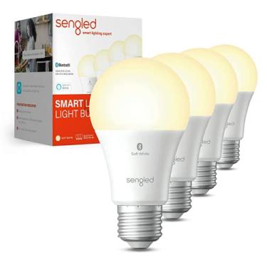 Imagem de Sengled Lâmpada Alexa, lâmpadas inteligentes de malha Bluetooth, lâmpadas inteligentes que funcionam apenas com a Alexa, lâmpada LED regulável E26 A19, 60W branco macio equivalente 800LM, certificado para seres humanos, pacote com 4