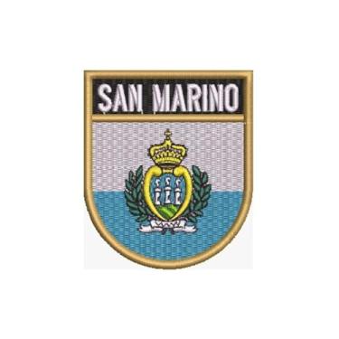 Imagem de BP0091E-001 Bandeira San Marino Patch Bordado 6,8×8,0cm (D) Matriz Para Bordar)