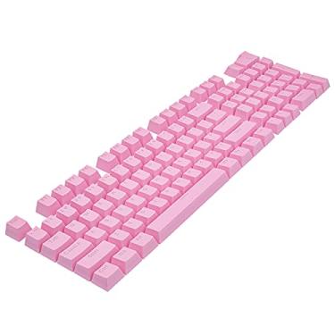 Imagem de Teclas de teclado mecânico, tampas de chave ABS de 104 teclas - rosa claro
