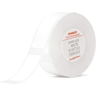 Imagem de NIIMBOT Fita de etiqueta D11 - (0,59" × 1,45.7 cm/15×30mm) adesivos brancos à prova d'água resistente a rasgos substituição para impressora de etiquetas D11/D110/D101 escritório e casa