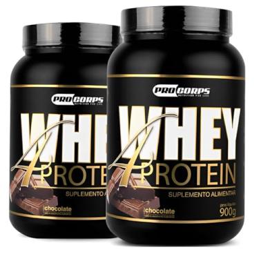 Imagem de Combo 2 Unidades - Whey 4 Protein 900g - Pro Corps (900g, Chocolate)