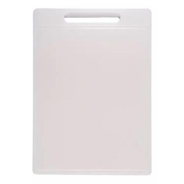 Imagem de Tábua Placa De Corte Profissional Polietileno Canal 25x35cm Cor Bege (Branco)