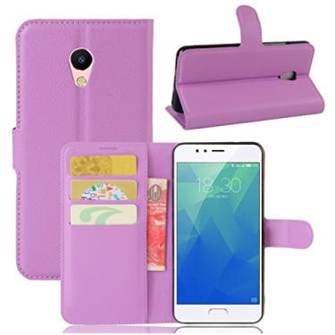 Imagem de Capa MEIZU M5S – Capa carteira com suporte de couro PU Manyip para MEIZU M5S, capa de proteção de telefone estilo empresarial, capa com [compartimentos para dinheiro e cartão]