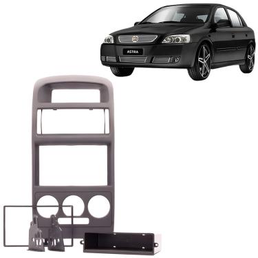 Imagem de Moldura Painel Rádio 1 Din Central 2 Din Mp5 Som Astra Ar Analógico 1998 à 2012 Preta