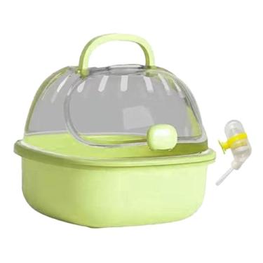 Imagem de Ｂｅｓｇａ Gaiola de transporte para hamster com garrafa de água, estojo para transporte de animais de estimação, gaiola de saída para chinchila, Verde