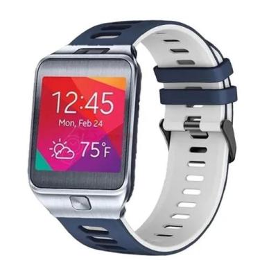 Imagem de Pulseira Silicone Esportiva Para Smartwatch Gear 2 R380 Cor Azul Marin