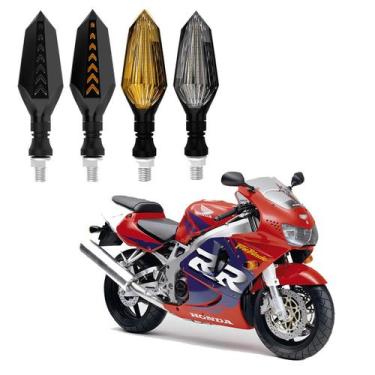 Imagem de KIT 4 Setas Sequenciais Led Universal Pisca Amarelo P43S Moto Honda CB