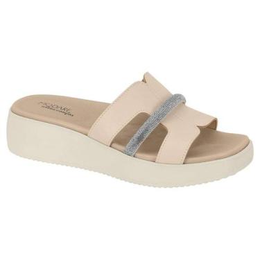 Imagem de Tamanco Modare Ultraconforto - Feminino, Creme, Branco off, Cristal, 3
