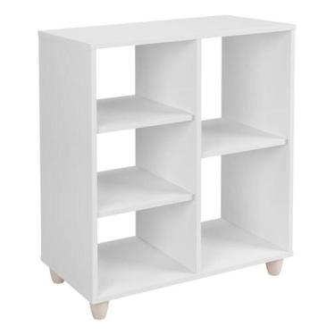 Imagem de Estante Livreiro Organizador Com Nichos Infantil Luxo Branco - Moveis 