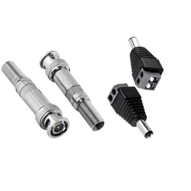 Imagem de Kit  Intelbras 08 Conector Bnc Com Mola + 04 P4 Macho Com Borne