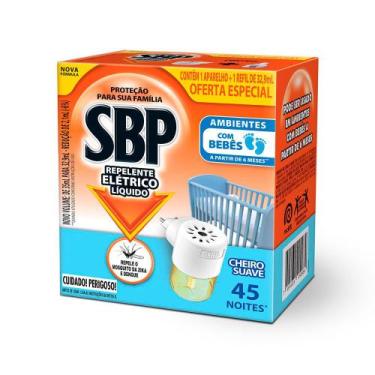 Imagem de Repelente Elétrico Líquido SBP 45 Noites Cheiro Suave com 1 Aparelho +