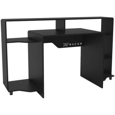 Imagem de Mesa Gamer XT Racer Control Preta e Branca 5 Nichos, Preto e Branco