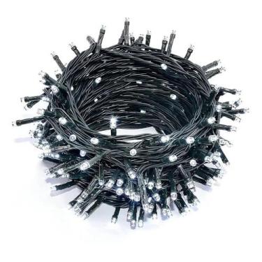 Imagem de Pisca Pisca Cordão 100 Lâmpadas 127v Led 8 Funções 10m Cor Branco Frio