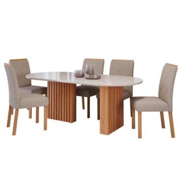 Imagem de Sala de Jantar Completa Mesa Ester 2,10 OVAL com 6 Cadeiras Fernanda W