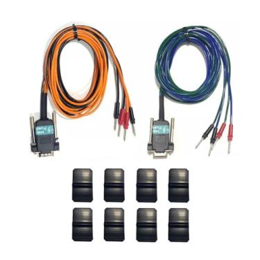 Imagem de Kit 02 Cabos Tens Fes Eletroestimulção Fisioterapia + 8 Eletrodos De Silicone Nas Medidas 3x5 Cm