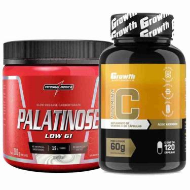 Imagem de Kit Palatinose 300g Natural Integral + Vitamina C 120 Cap Growth - Int