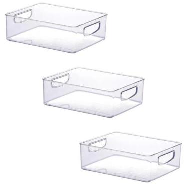 Imagem de Kit 3 Organizador Multiuso Retangular Gaveta Acrílico Casa - Cumaru, O