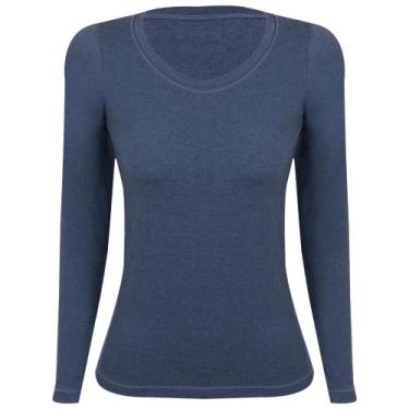 Imagem de Blusa Manga Longa Sem Costura Lupo 45138-001 Cotton, Azul jeans, G