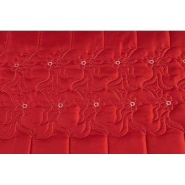 Imagem de Colcha Casal com bordado sofisticado - Cristane Bordados, vermelho