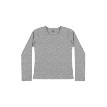 Imagem de Blusa Manga Longa Básica Feminina Elian Infantil, Mescla, 12