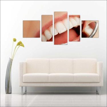 Imagem de Quadro Decorativo Dentista Consultórios Decoração Odontologia 5 Peças 