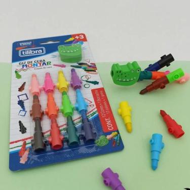 Imagem de Giz de Cera para Montar 12 Cores - Tilibra