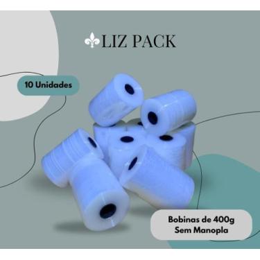 Imagem de Filme Stretch, Kit 10 Bobinas 10 cm. Uso facil, com 400 g, 400 metros.