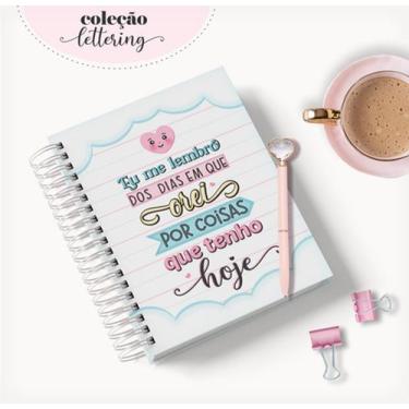 Imagem de Caderno Personalizado LETTERING 60 Folhas 15,5x21,5 Cm - Mel'art Papel