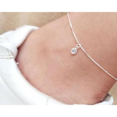 Imagem de Tornozeleira ponto de luz folheado a prata 925 e ouro 18k - AGPRESENT,