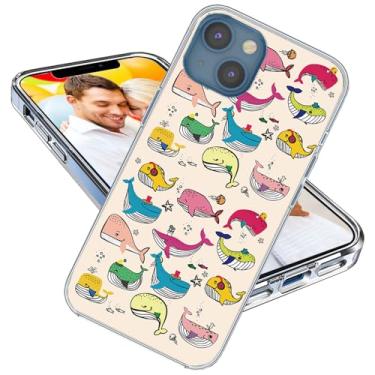 Imagem de ARTIOSIT Capa para iPhone 14, capa para iPhone 13, capa protetora completa à prova de choque fina de borracha TPU macia transparente para meninas e mulheres iPhone 14/13 6.1, desenho animado pop art