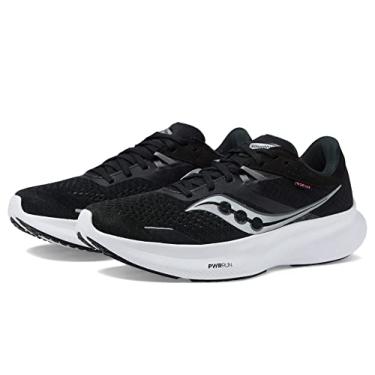 Imagem de Saucony Tênis feminino Ride 16, Preto/branco, 11 Wide