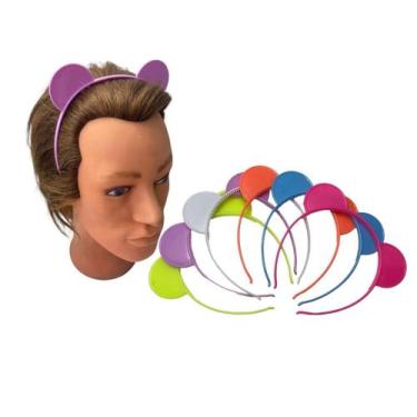 Imagem de Kit 24 un Tiara Arco Colorido c/ Orelhinhas Infantil festa - Blook