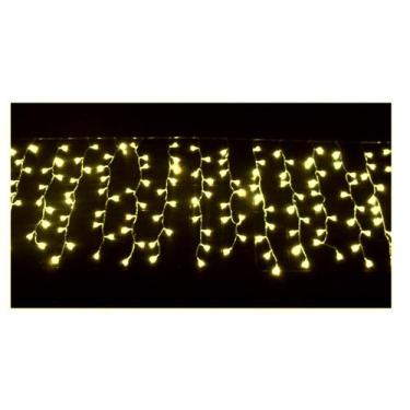 Imagem de Luz de Natal Cascata 100 Lâmpadas LED Warm 8F Fio Branco 127V 2,5 Mts 