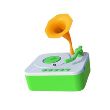 Imagem de Esquirla Gramofone infantil, toca-discos fonógrafo infantil, caixa de música, aprendizado com 96 cartas, tocador de música de história para meninas, presente, a