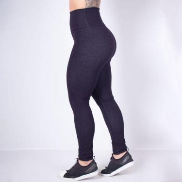 Imagem de Calça Legging Preta Cintura Alta em Viscose Estilo Jeans - Fitmoda, M,