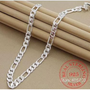 Imagem de Colar de Prata Esterlina Luxo Jóia Masculino Feminino 4mm/6mm/8mm 60cm (4mm)