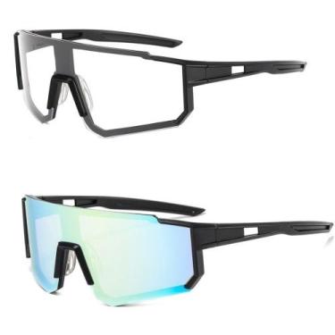 Imagem de Óculos De Sol Ciclismo Bike Espelhado Esportivo Kit 2 Peças - PENDULAR